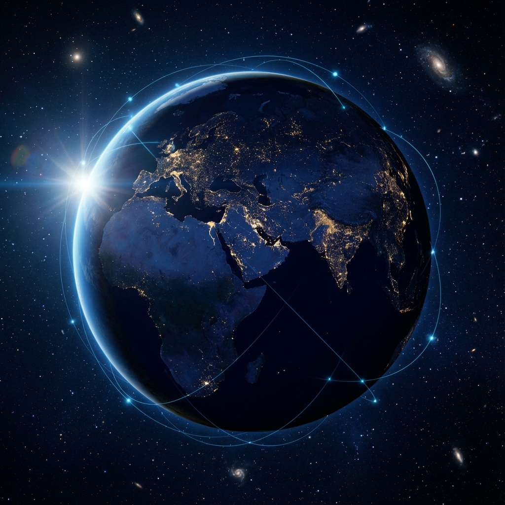 KORIA 글로벌 비즈니스 네트워크 - 지구 조망과 디지털 연결